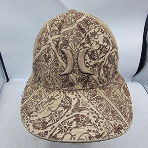 Hurley Adults Small Medium Brown All Over Print Hat Cap Comfort Casual Fashion